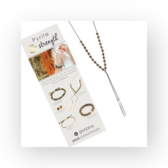 new Gorjana ϟ Pyrite Gem Beaded Necklace ϟ 18K Silverplated ϟ Energy Spiritual - Picture 2 of 10